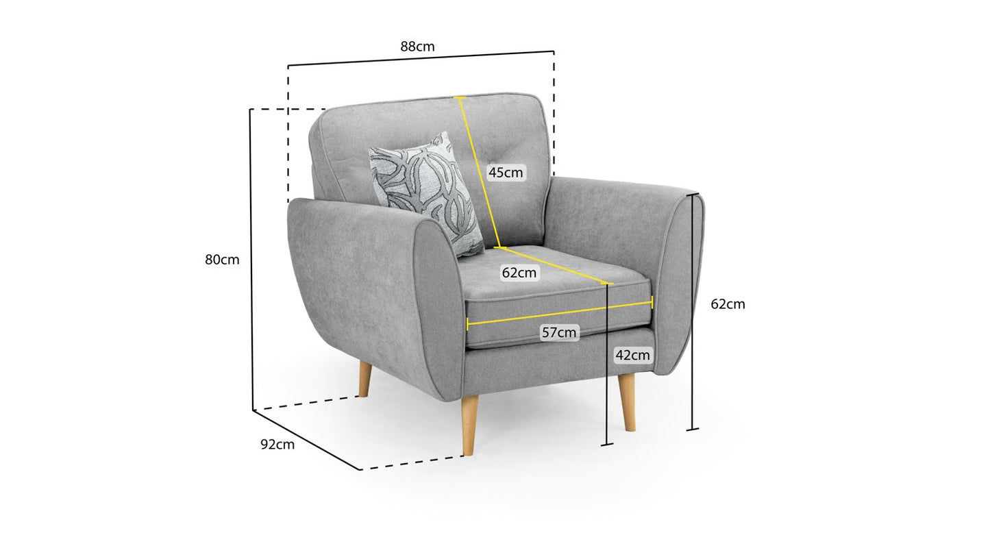 Zinc Sofa Grey Armchair