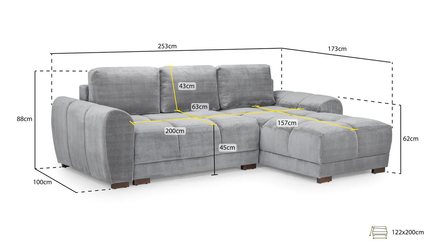 Azzuro Sofabed Mocha Universal Corner