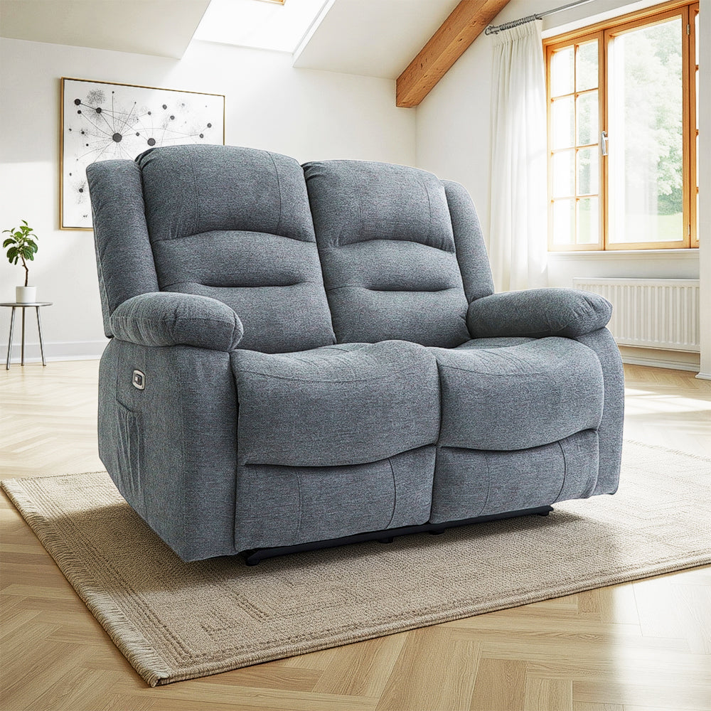 Alva Electric Recliner Sofa Graphite 2 Seater