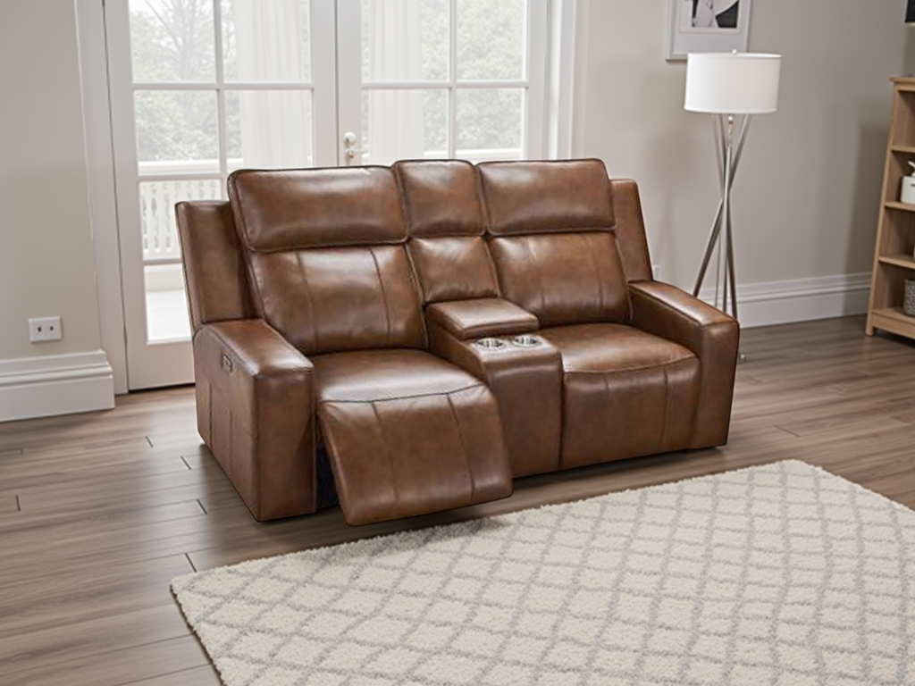 Barcelona Leather Recliner Sofa 2 Seater Brown
