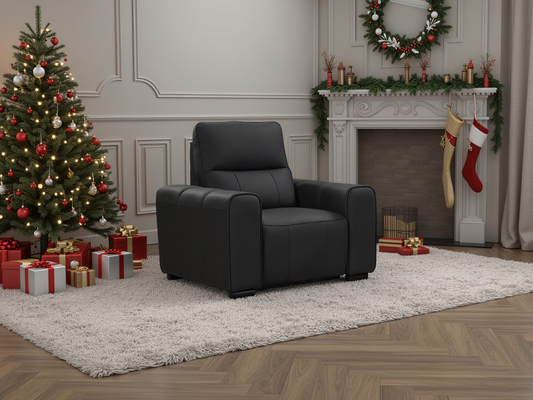 Bellagio Leather Recliner Sofa Armchair Black