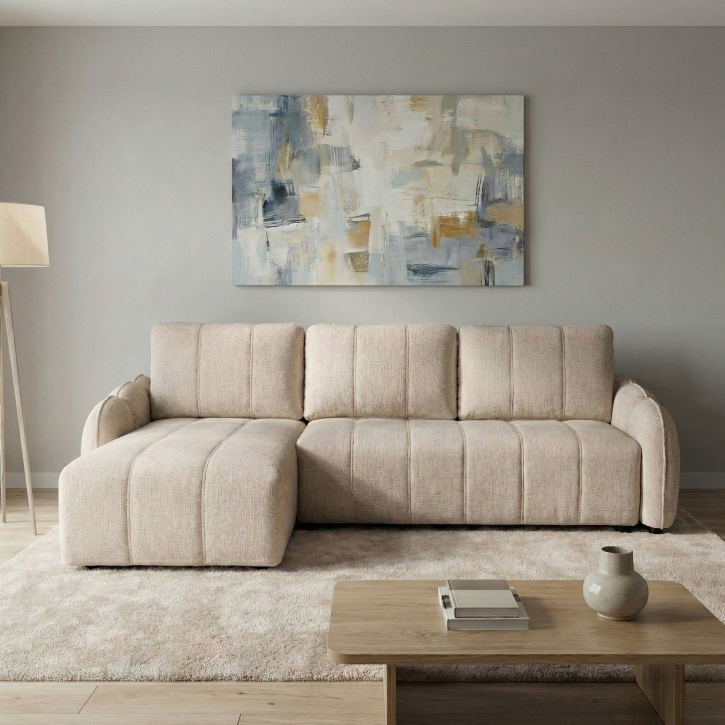 Evara Sofa Bed Universal Corner Beige