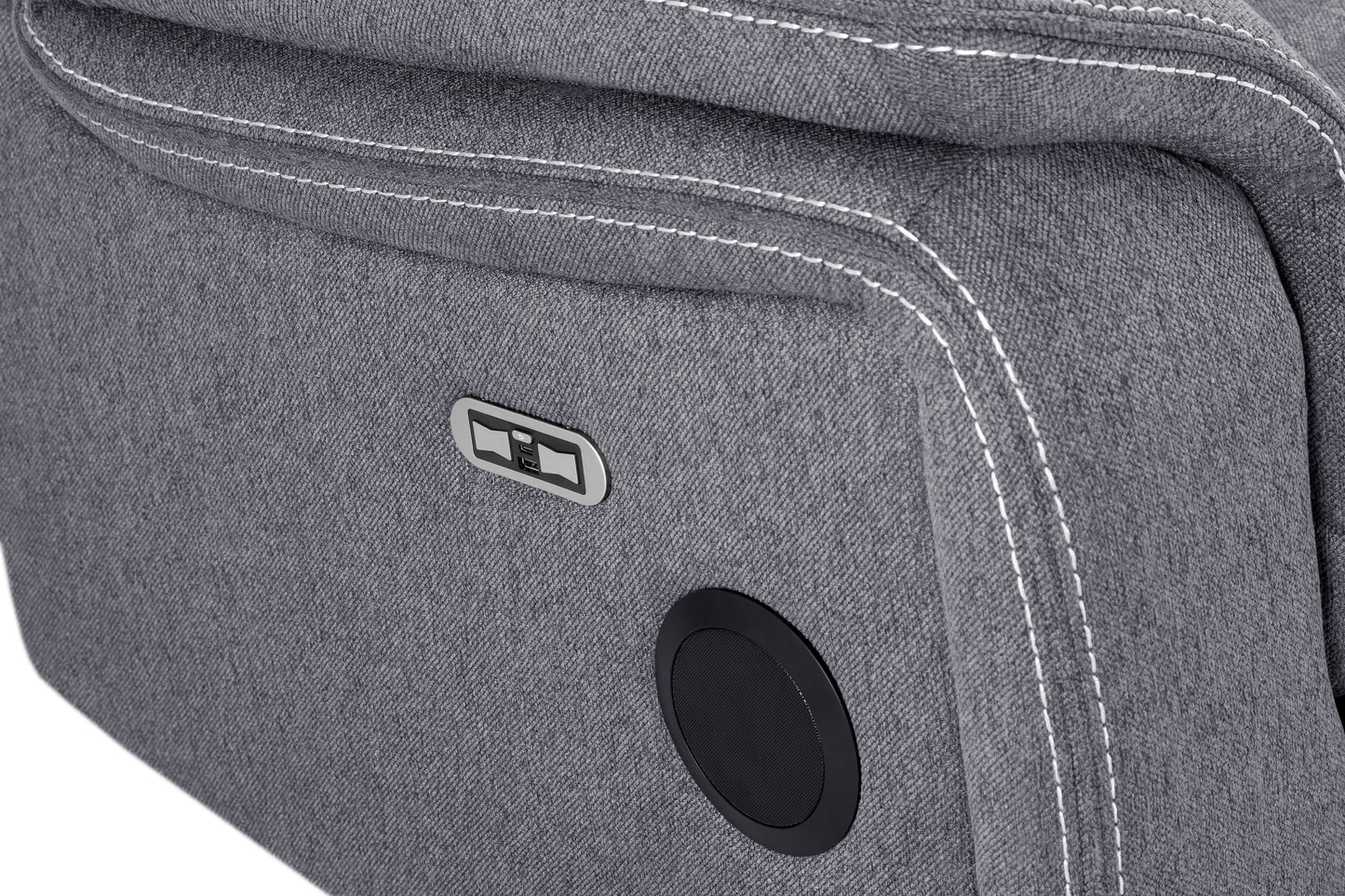 Galaxy Tech Recliner Sofa Grey Fabric 2 Seater