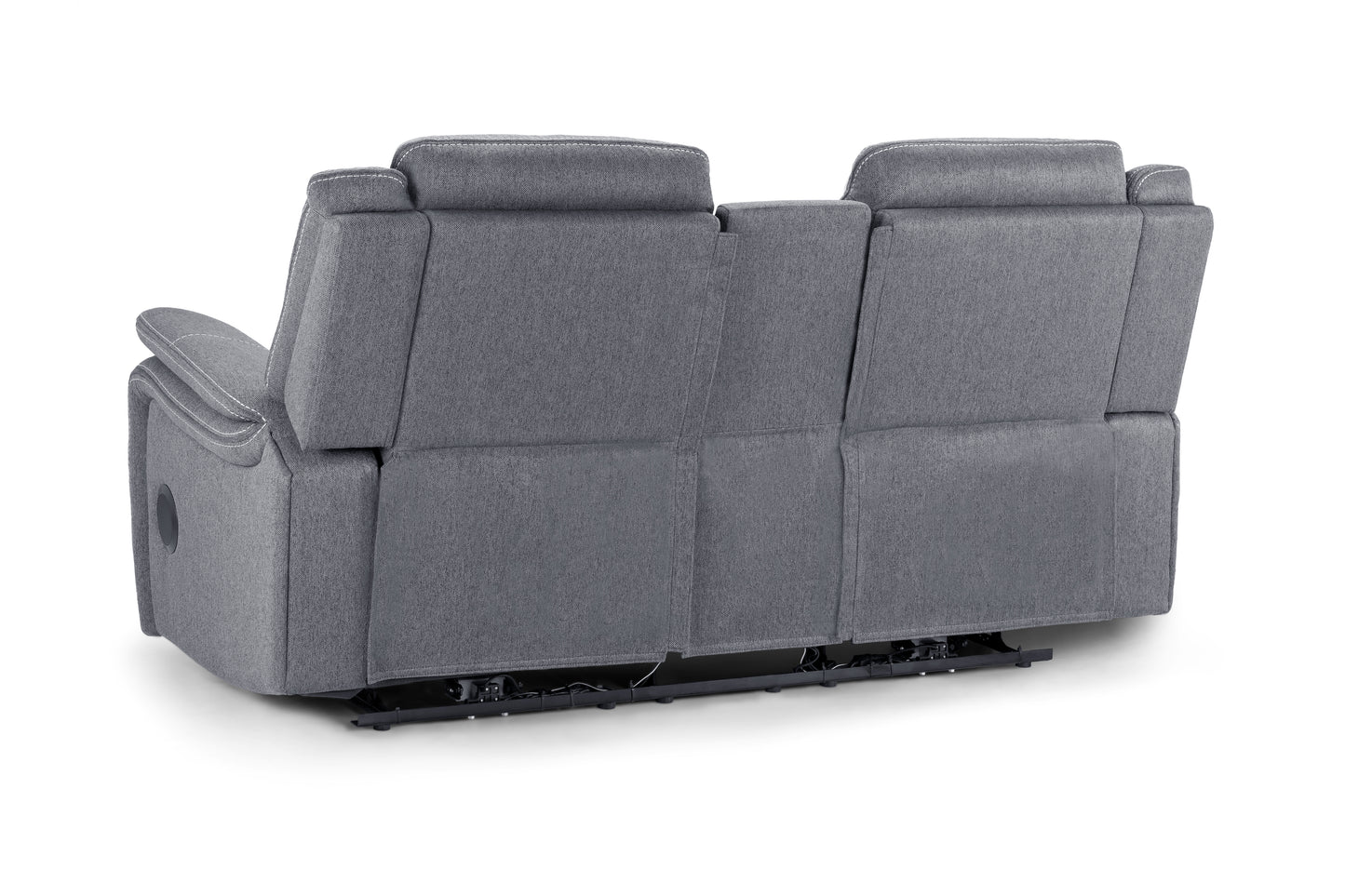 Galaxy Tech Recliner Sofa Grey Fabric 2 Seater
