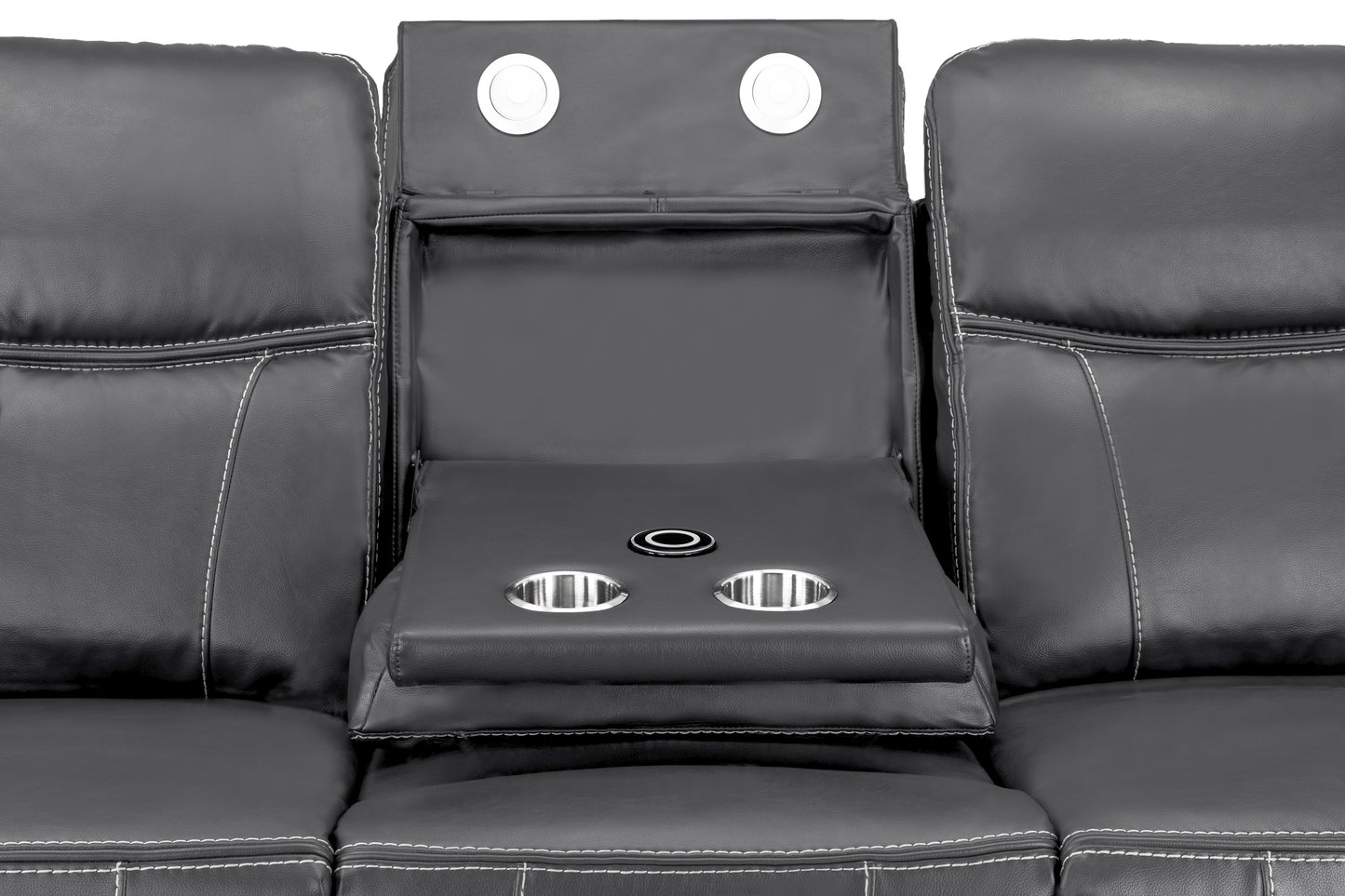 Galaxy Tech Recliner Sofa Grey 3 Seater