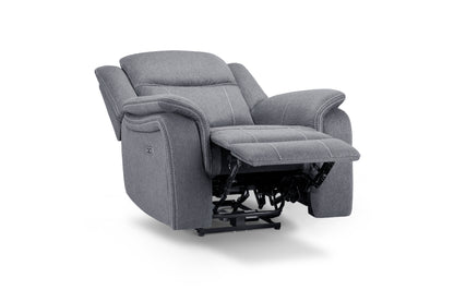 Galaxy Tech Recliner Sofa Grey Fabric Armchair