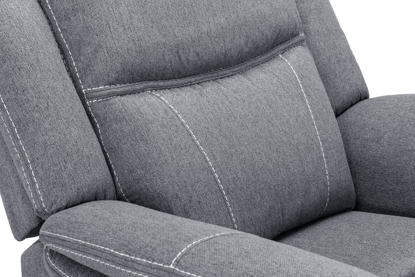Galaxy Tech Recliner Sofa Grey Fabric Armchair