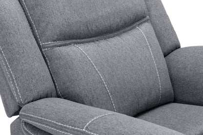 Galaxy Tech Recliner Sofa Grey Fabric Armchair