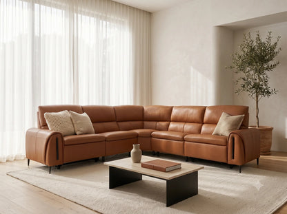 Arizona Electric Recliner Sofa Tan Large Corner