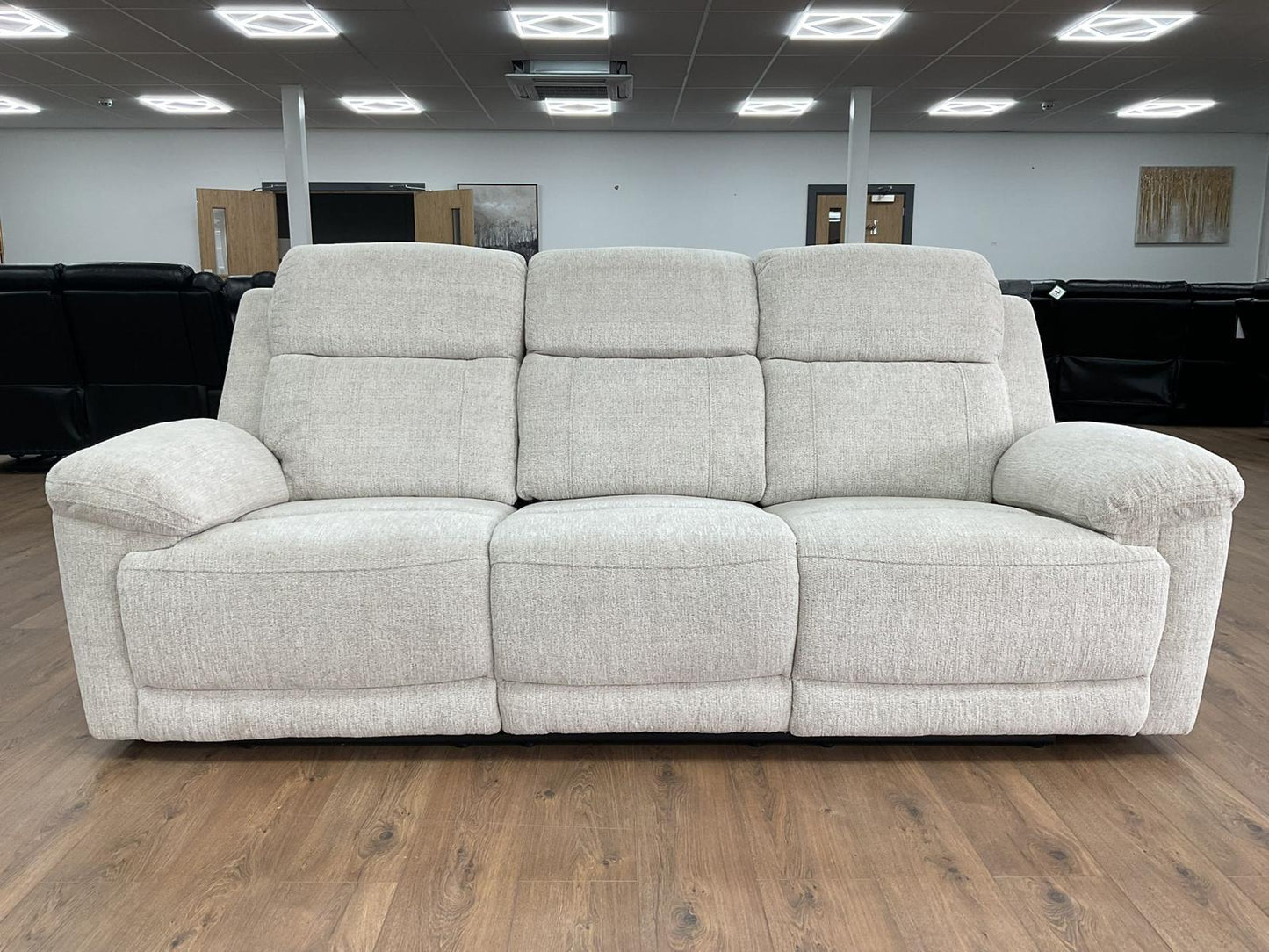 Owen Electric Recliner Sofa 3 Seater Beige