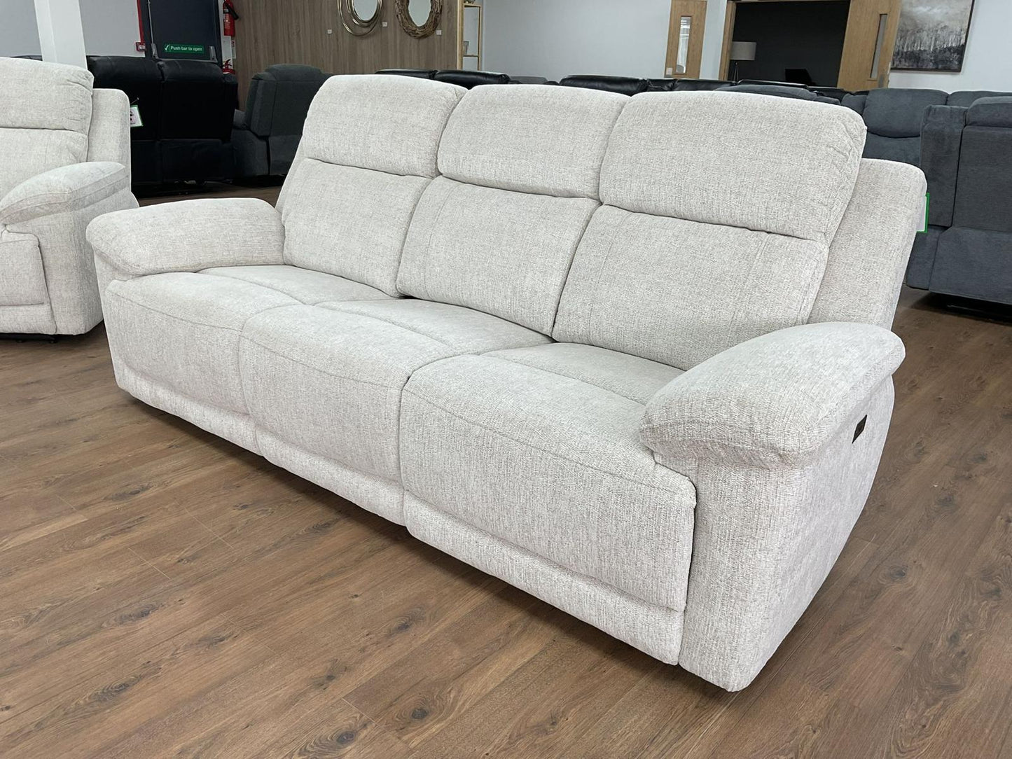 Owen Electric Recliner Sofa 3 Seater Beige