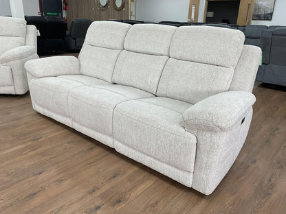 Owen Electric Recliner Sofa 3 Seater Beige