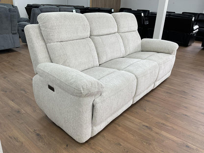 Owen Electric Recliner Sofa 3 Seater Beige