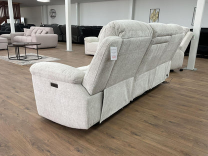 Owen Electric Recliner Sofa 3 Seater Beige