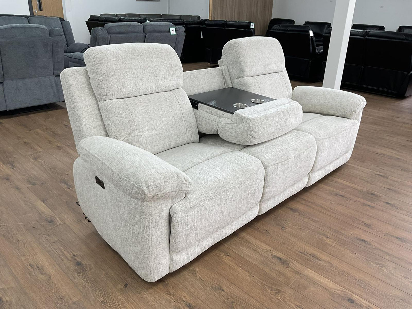 Owen Electric Recliner Sofa 3 Seater Beige