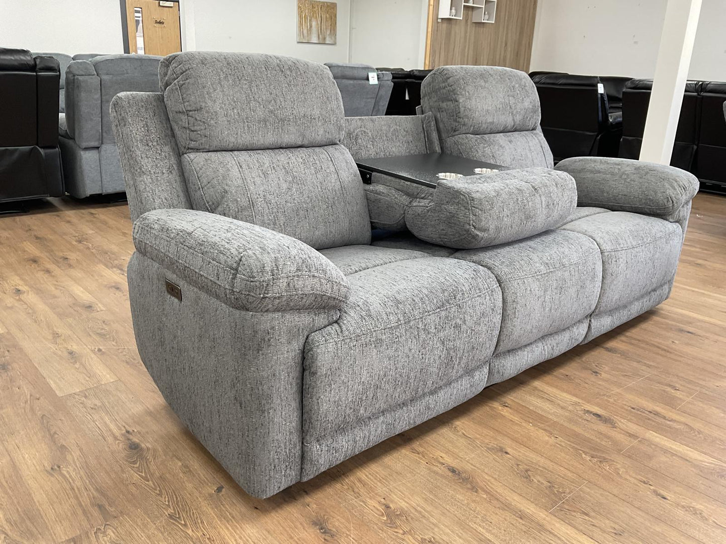 Owen Electric Recliner Sofa 3 Seater Grey