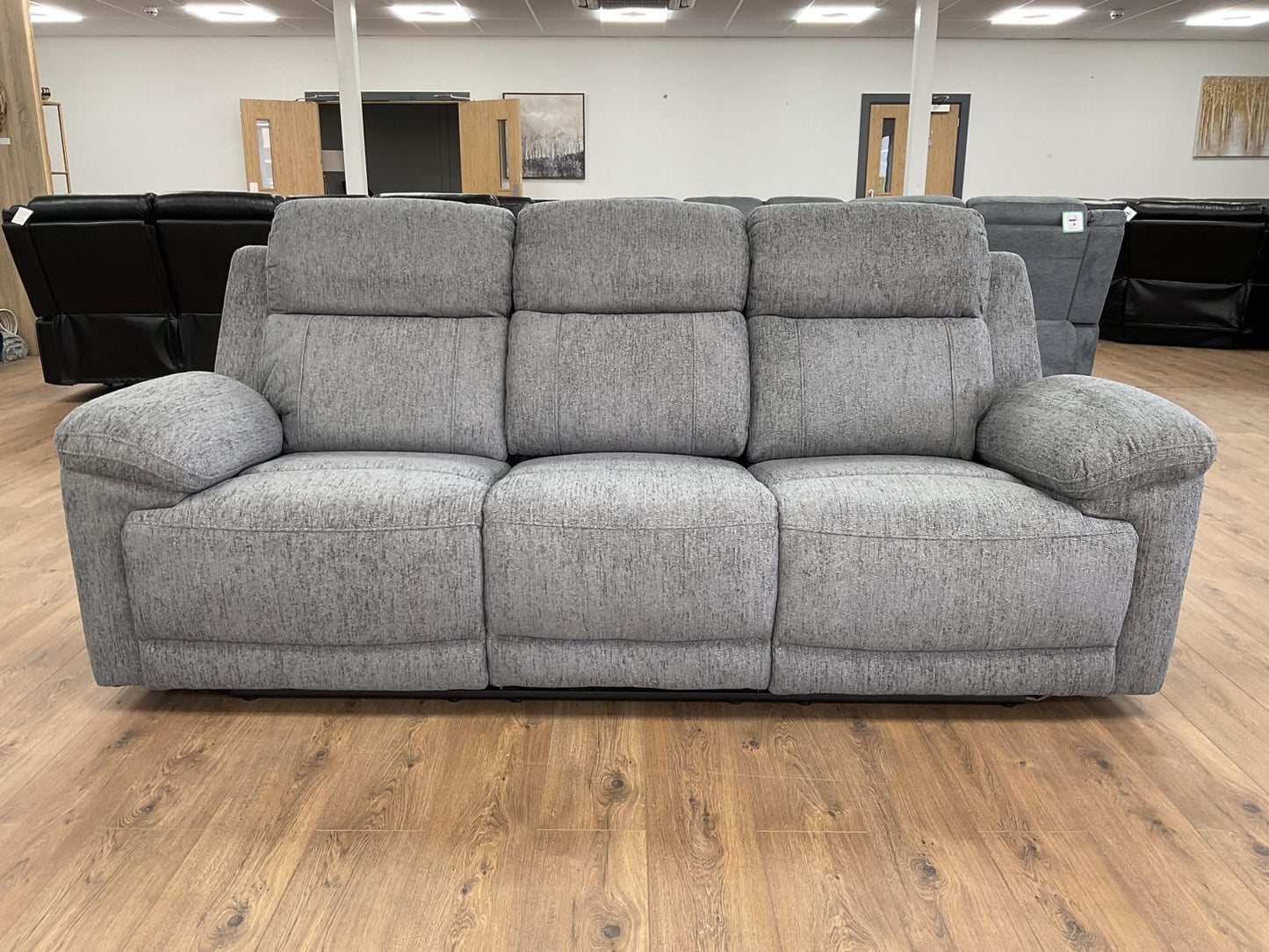 Owen Electric Recliner Sofa 3 Seater Grey