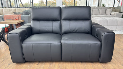 Bellagio Leather Recliner Sofa 2 Seater Black