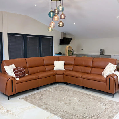Arizona Electric Recliner Sofa Tan Large Corner