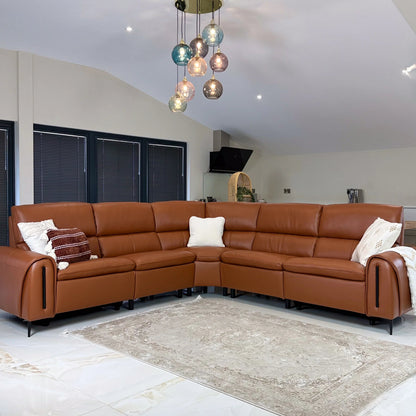 Arizona Electric Recliner Sofa Tan Large Corner