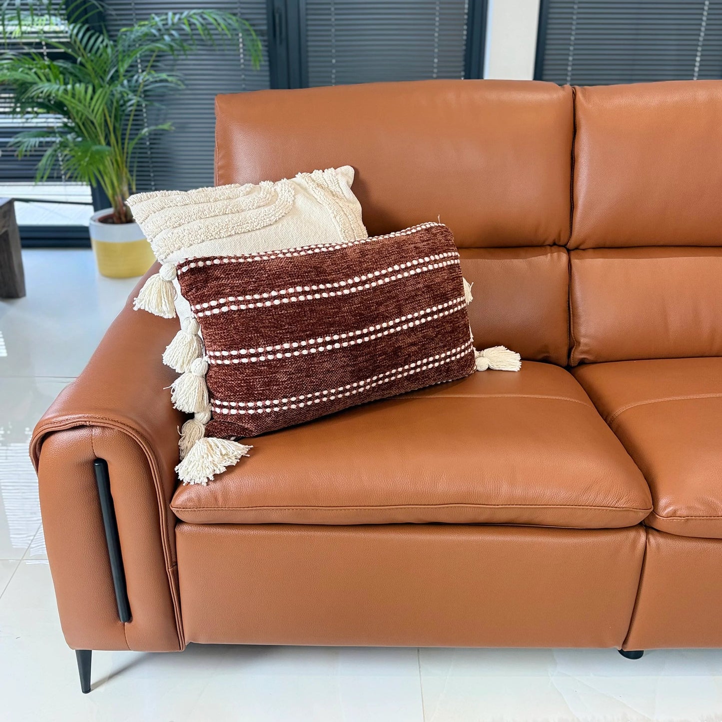Arizona Electric Recliner Sofa Tan Large Corner
