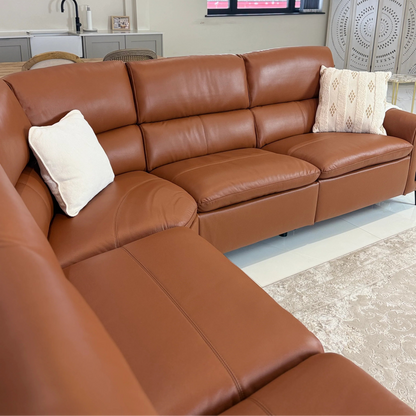 Arizona Electric Recliner Sofa Tan Large Corner