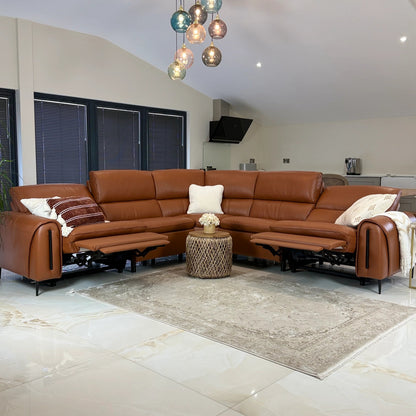 Arizona Electric Recliner Sofa Tan Large Corner