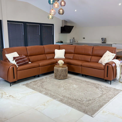 Arizona Electric Recliner Sofa Tan Large Corner