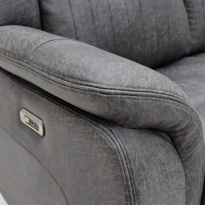 Leon Electric Recliner Sofa Grey 2 Seater