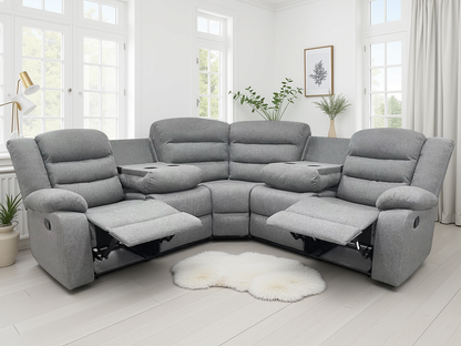 Dundee Recliner Sofa Large Corner Grey