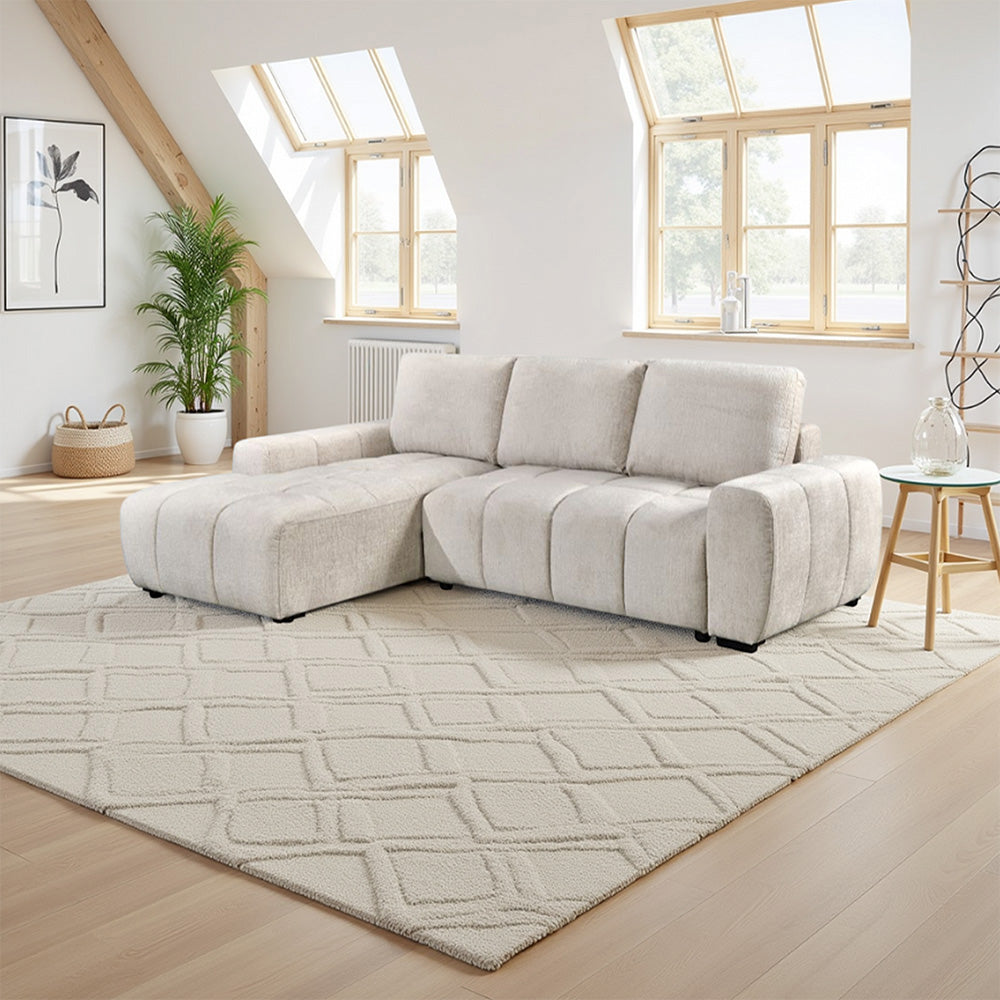 Lora Sofa Bed Beige Left Hand Facing Corner