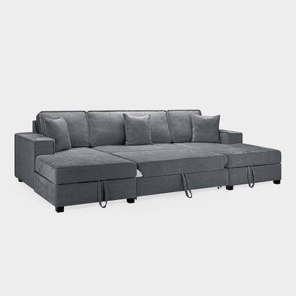 Milan Sofa Bed Grey U Shape Corner