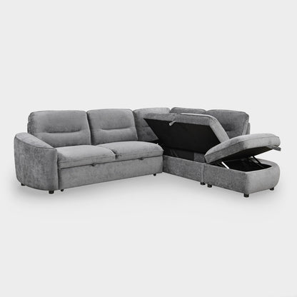 Mirella Sofa Bed Right Hand Facing Corner Dark Grey