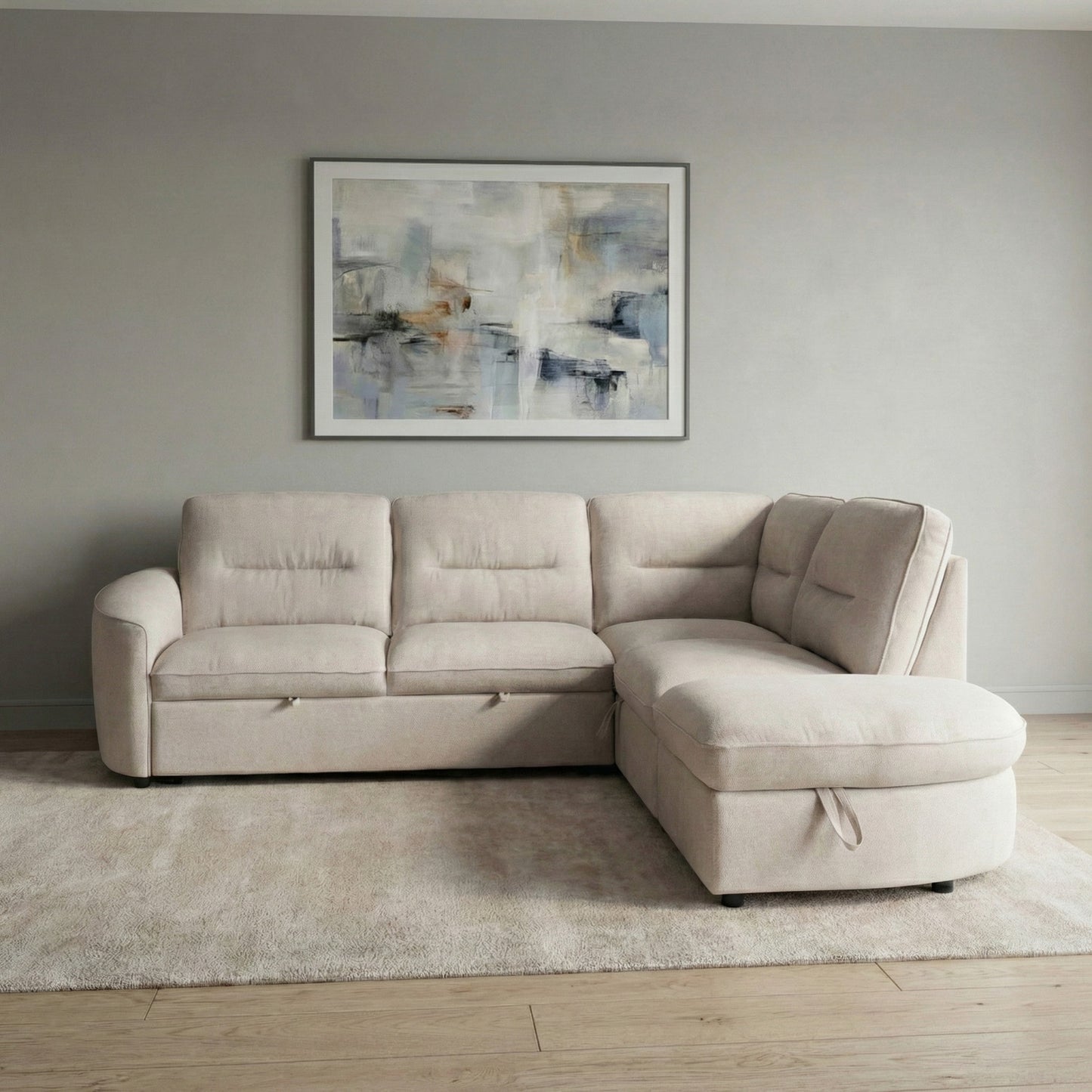 Mirella Sofa Bed Right Hand Facing Corner Beige
