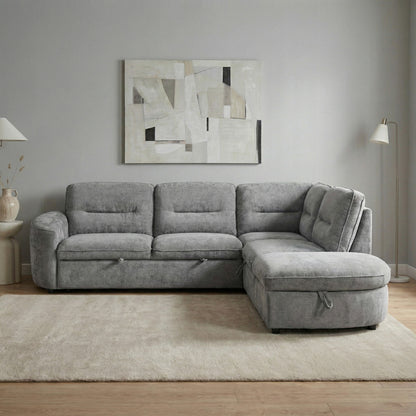 Mirella Sofa Bed Right Hand Facing Corner Dark Grey