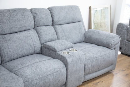 Owen Electric Recliner Sofa Large Corner Grey