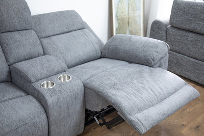 Owen Electric Recliner Sofa Large Corner Grey