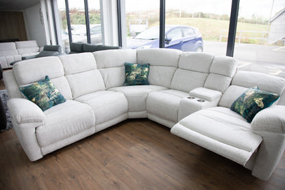 Owen Electric Recliner Sofa Large Corner Beige