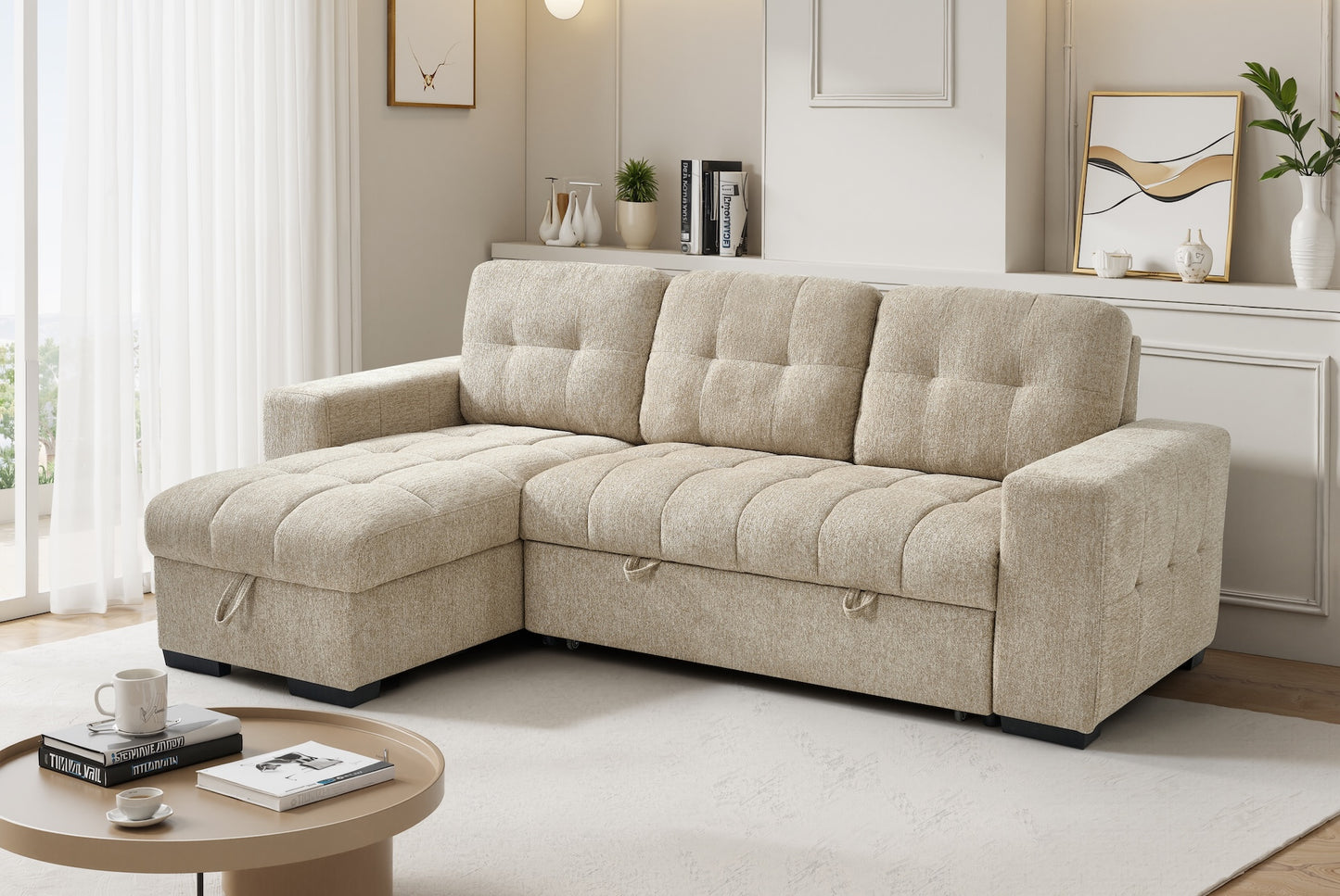 Palermo Sofa Bed Universal Corner Beige