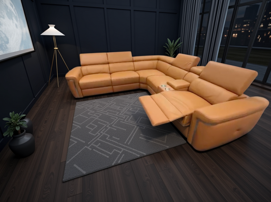 Somerville Electric Recliner Sofa Tan Large Corner