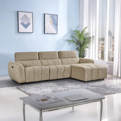 Turin Electric Recliner Sofa Mocha Right Hand Corner