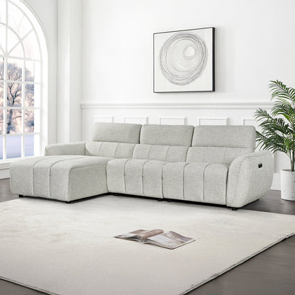 Turin Electric Recliner Sofa Silver Left Hand Corner