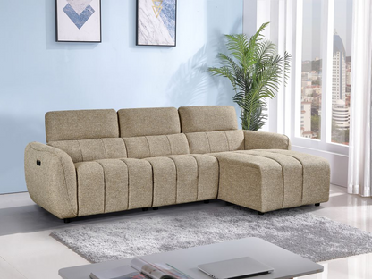 Turin Electric Recliner Sofa Mocha Right Hand