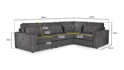 Kiana Modular Sofa Ivory Right Hand Facing Corner