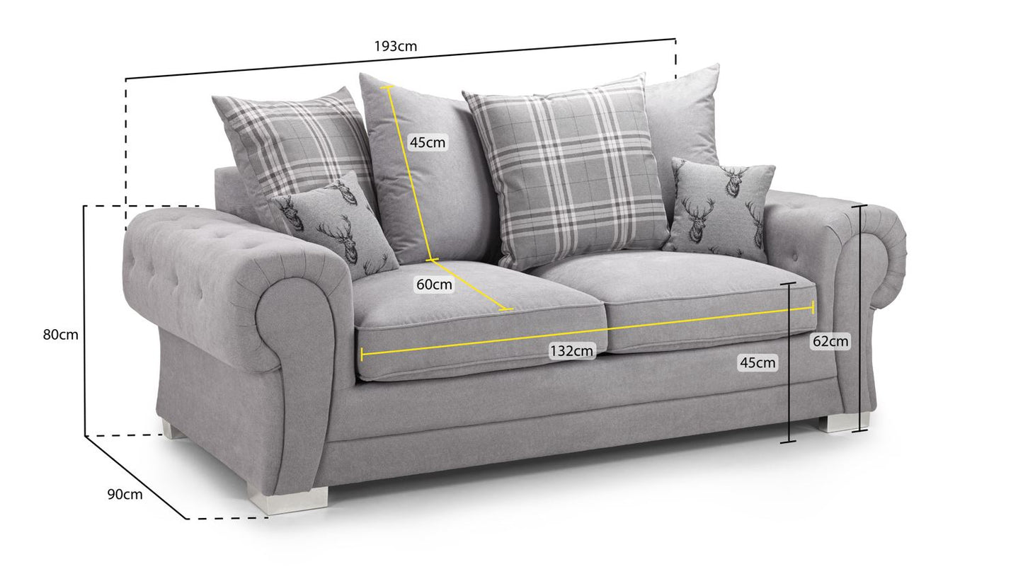 Verona Scatterback Sofabed Grey 3 Seater