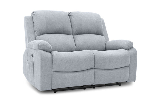 Axel Electric Recliner Sofa Grey Fabric 2 Seater