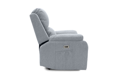 Axel Electric Recliner Sofa Grey Fabric Armchair