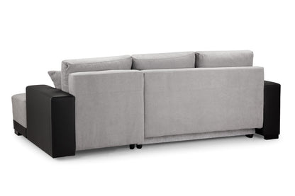 Cimiano Sofabed Black/Grey Right Hand Facing Corner