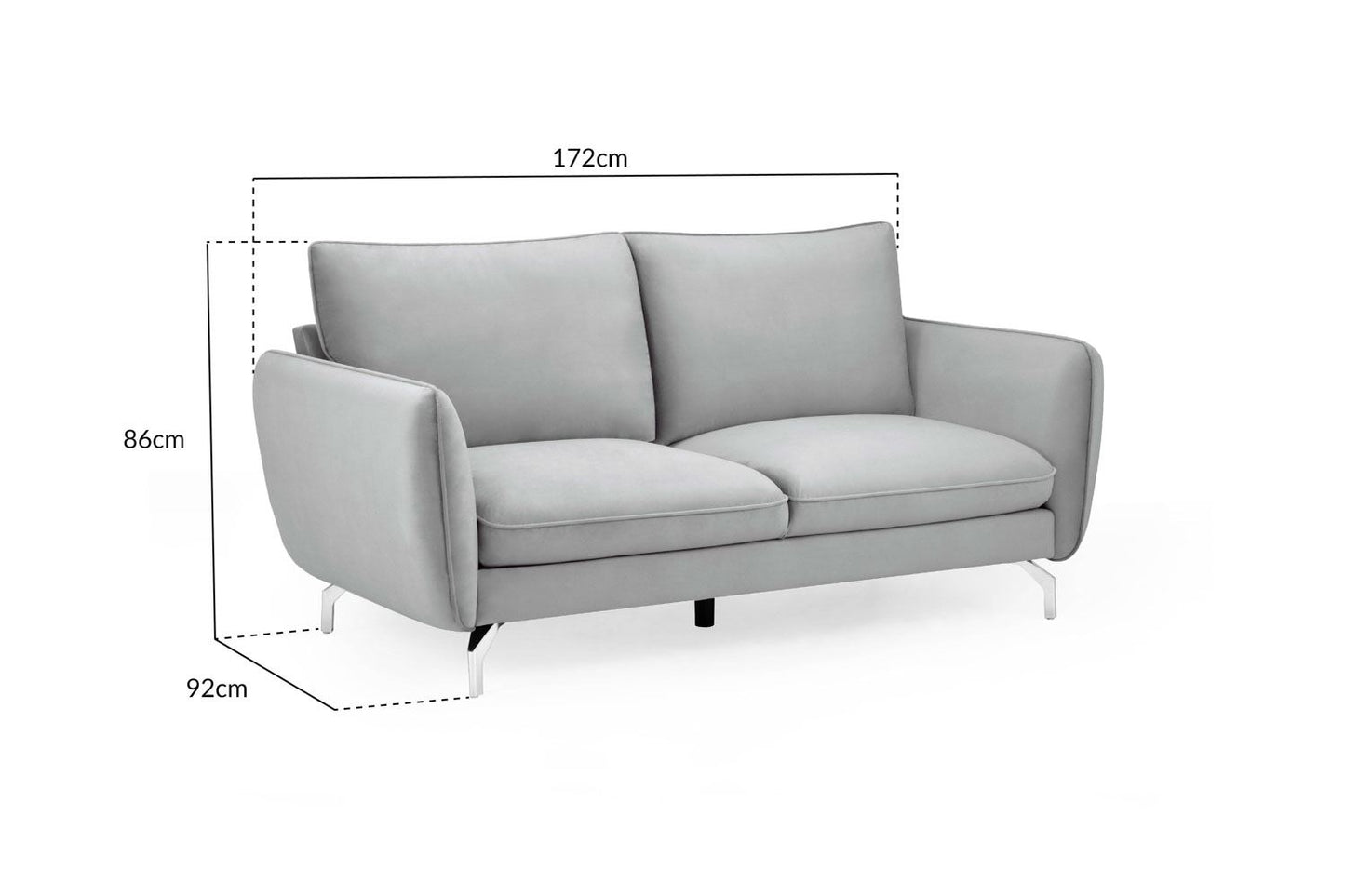 Lavard Sofa Plush Grey 2 Seater