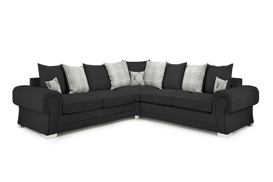 Verona Scatterback Sofabed Black Large Corner